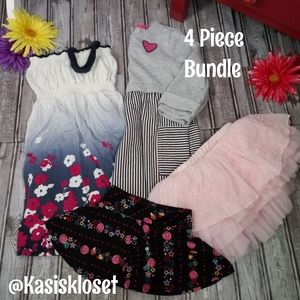Girls 4 Piece Bundle Dresses/Skirts Set Various Brands & Sizes